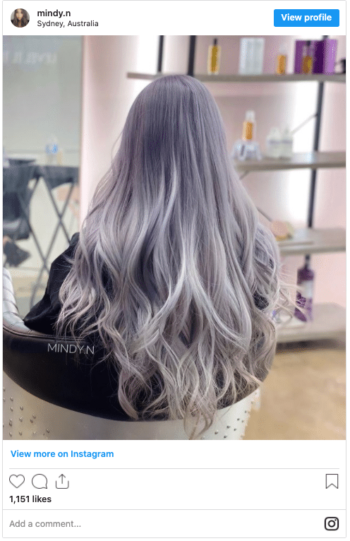 rare silver grey hair colours instagram post