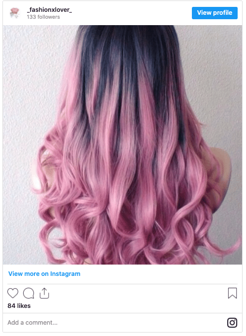 black ombre root stretch blur instagram post