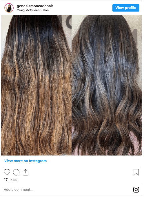 cool hair before and after instagram post