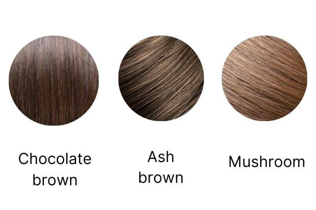 difference between ash brown vs chocolate vs mushroom balayage