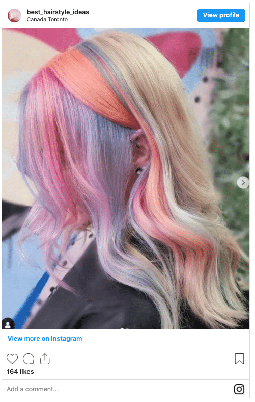 unicorn hair blonde instagram post
