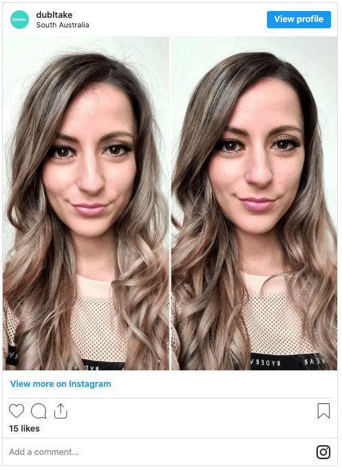 before and after hair wand smoothing instagram post