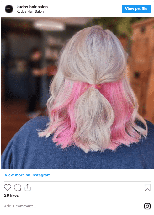 blonde hair with pink