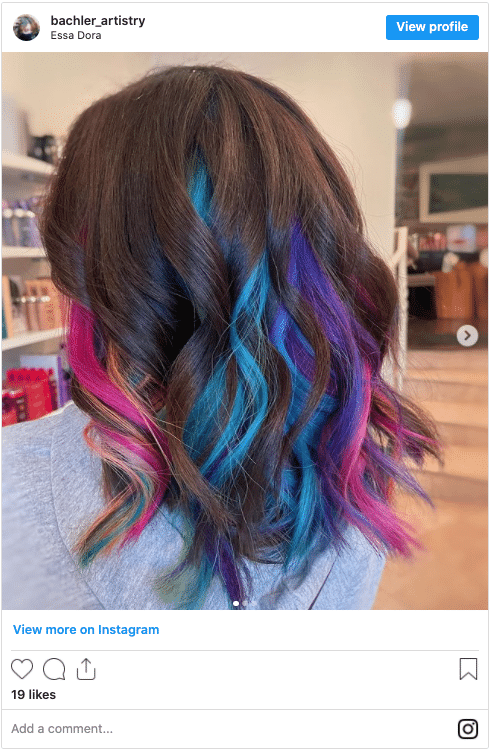blue and pink highlights instagram post