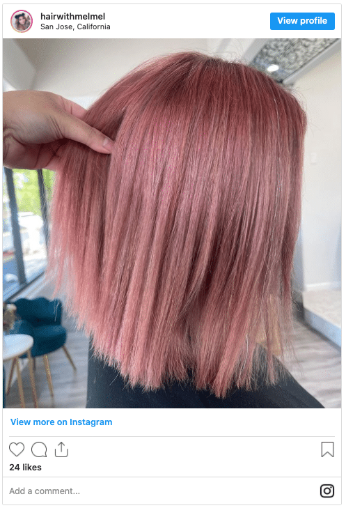 rose gold hair color instagram post