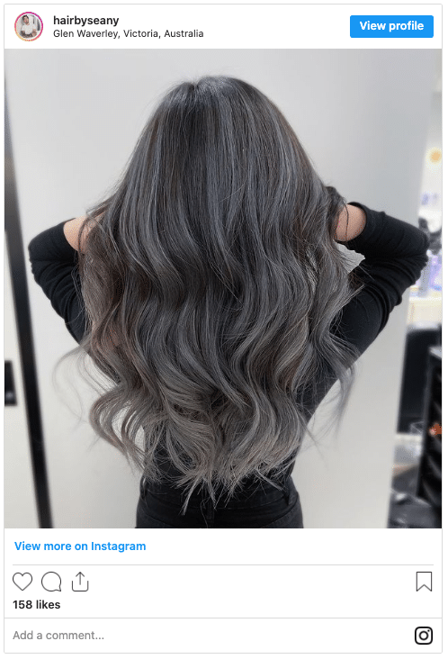 silvery gray hair color instagram post