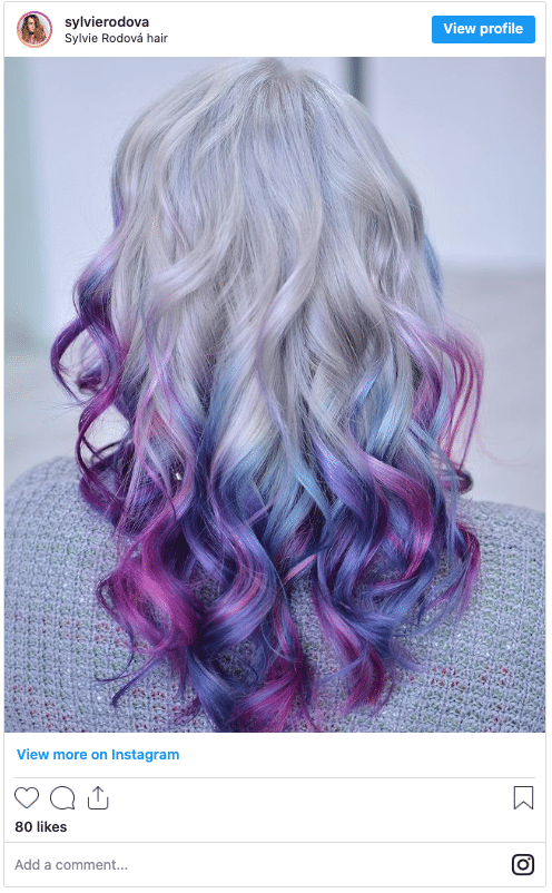silver and purple ombre instagram post