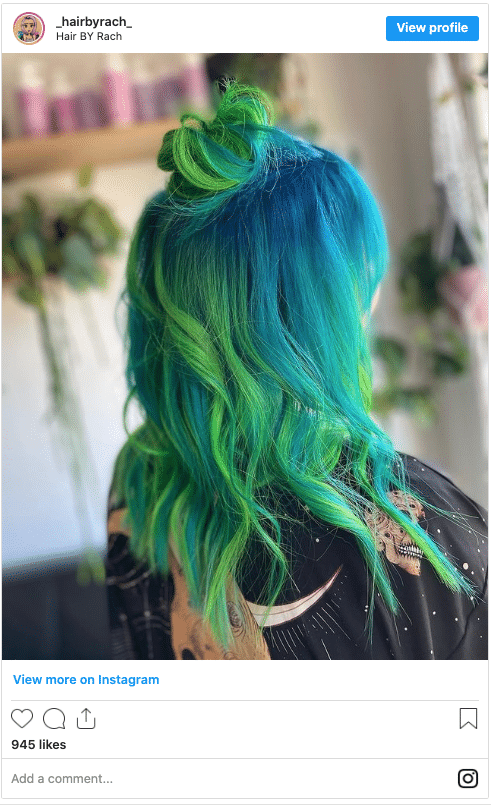 mermaid hair colors green blue aqua instagram post