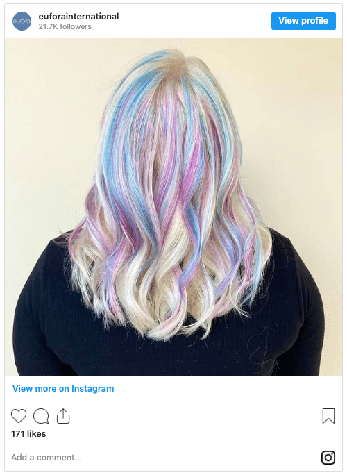 unicorn hair color instagram post