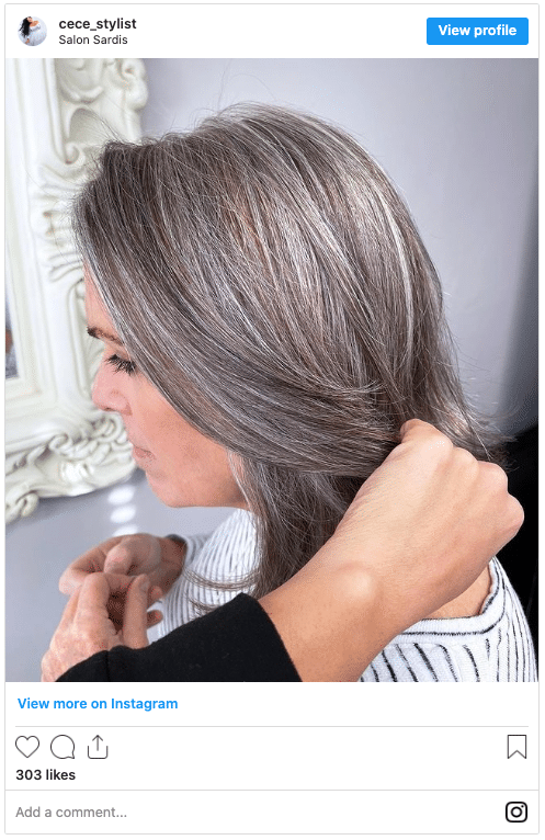 How to blend grey hair with dark brown hair instagram post