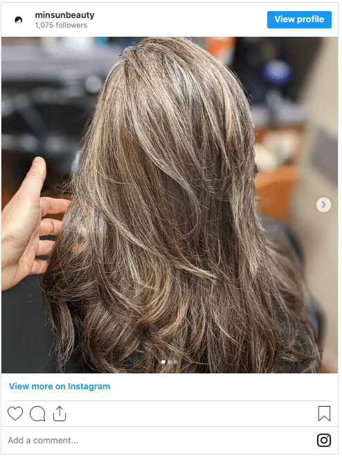 gray hair blended balayage highlights