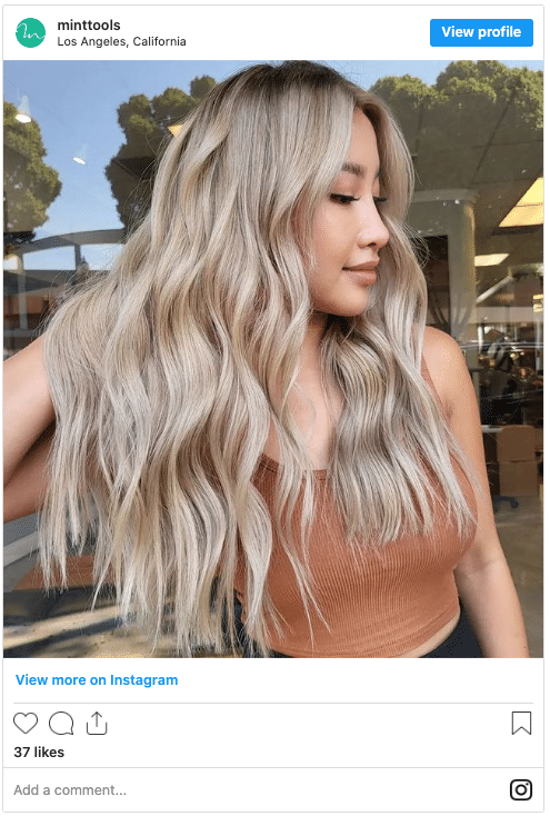 color melt beige hair colour instagram post