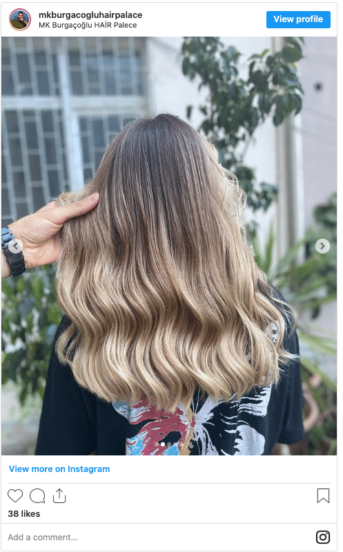 ombre hair colour instagram post