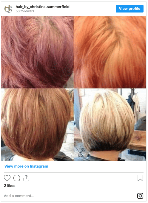 red hair color remover with bleach instagram post