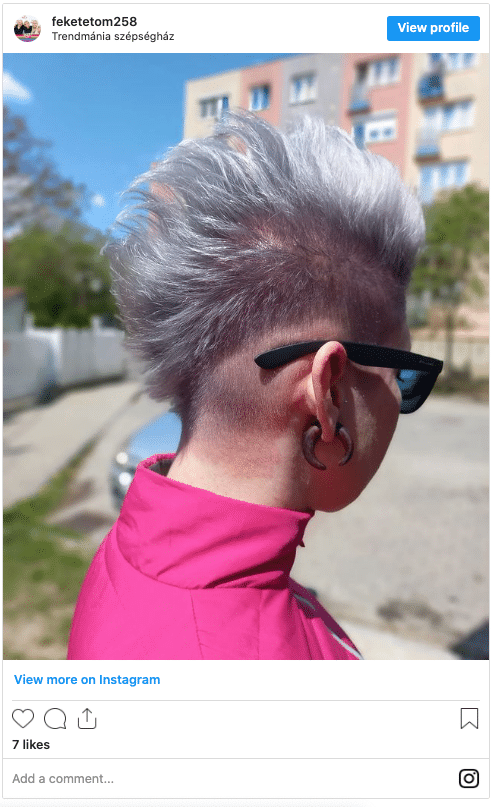 silver and white mohawk instagram post