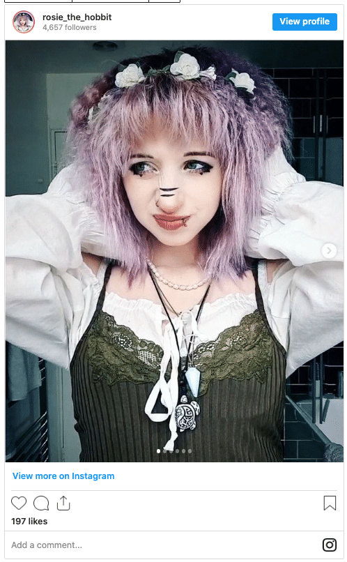 fluffy alternative hair emo girl instagram post