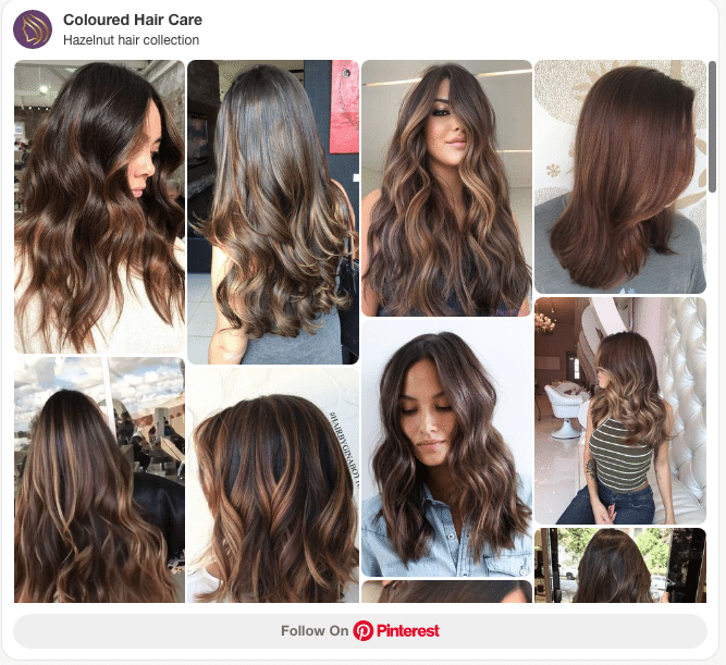 hazelnut hair color collection instagram post