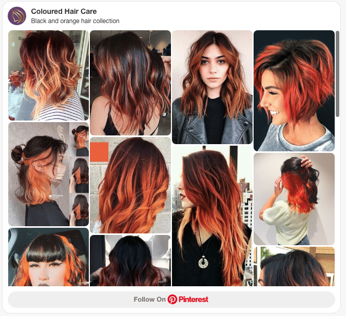 black and orange hair color collection pinterest post