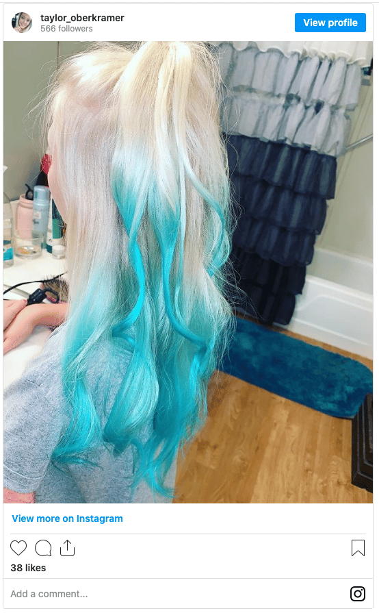 kool-aid blue hair instagram post