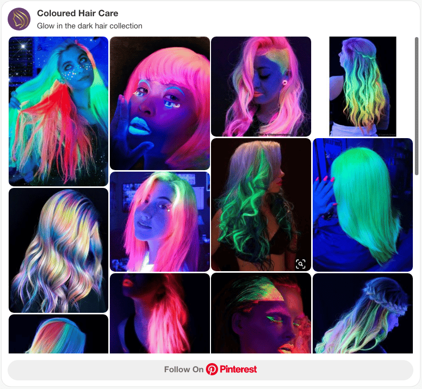 glow in the dark hair dye pinterest board ideas