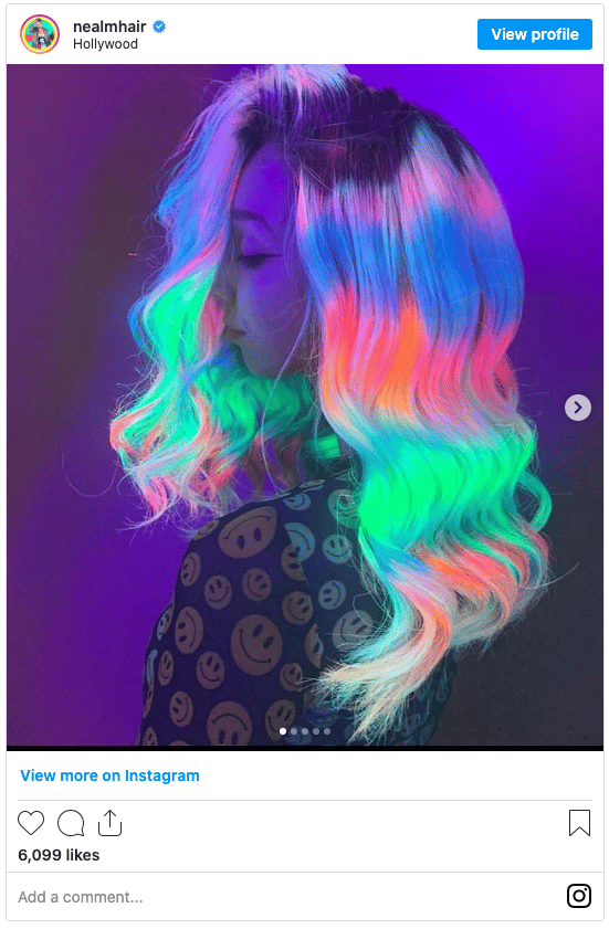 neon hair dye UV instagram post