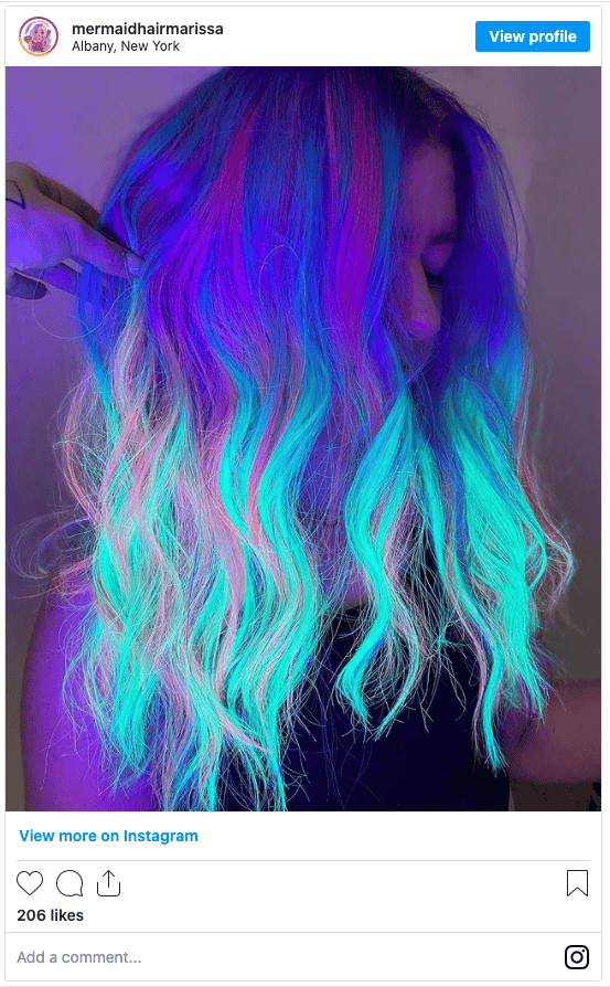 mermaid hair ombre streaks instagram post