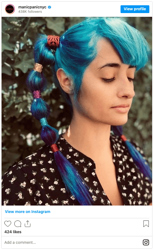 high voltage turquoise unicorn mermaid hair instagram post