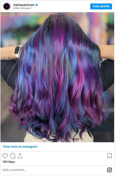 galaxy hair electric amethyst high voltage enchanted forest instagram post