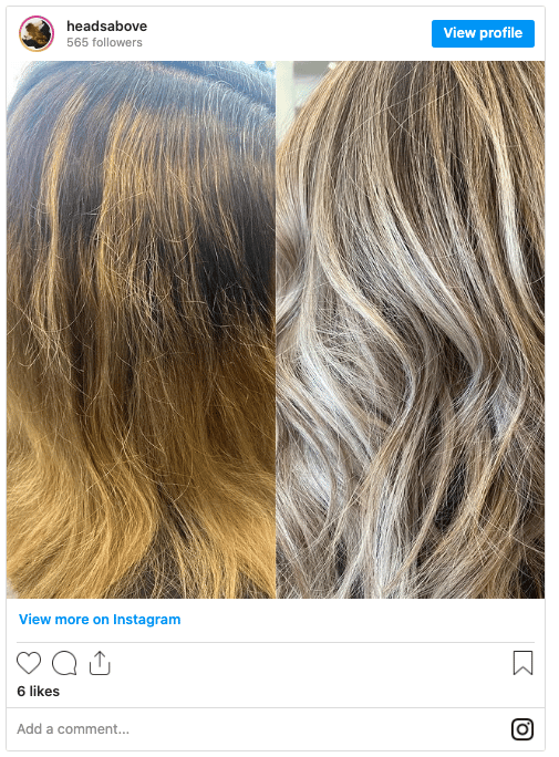 blonde brassy hair before and after instagram post