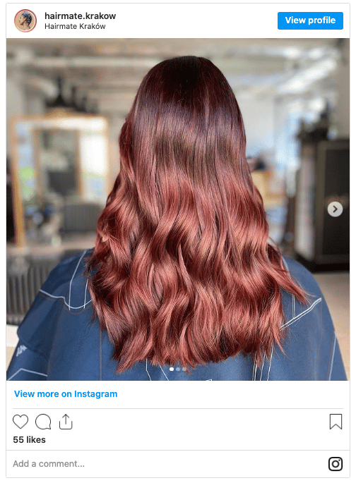 mahogany red hair instagram post