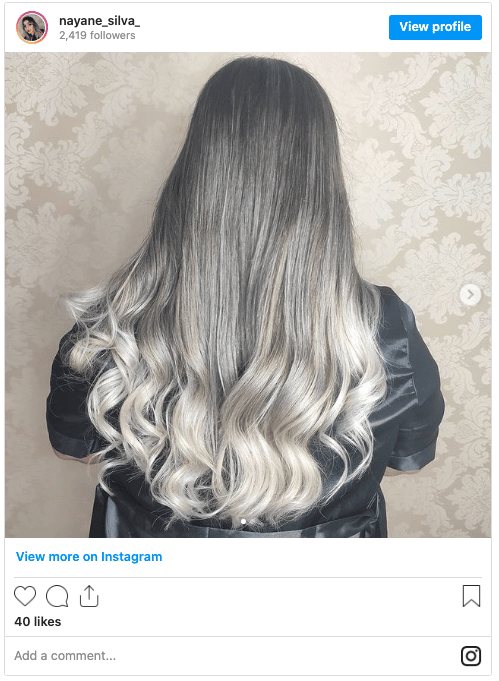 silver ombre hair instagram post