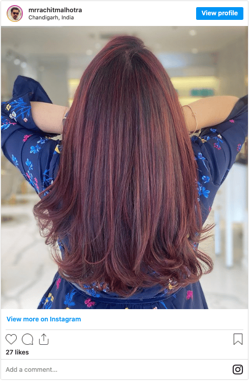 red hair streaks instagram post
