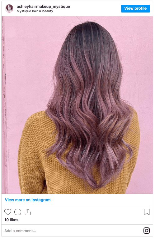 pastel pink ombre hair instagram post