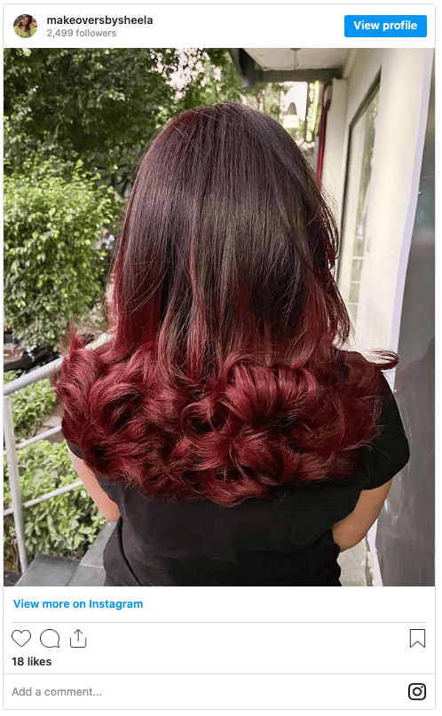 red ombre hair mahogany instagram post