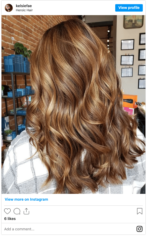 caramel balayage hair isntagram post