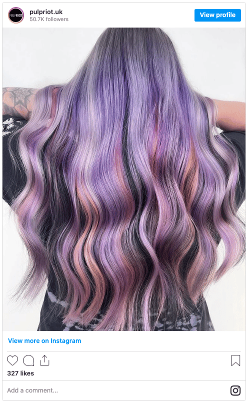 lilac hair color instagram post