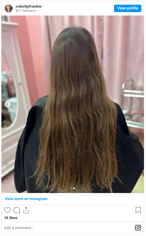 damaged hair instagram post