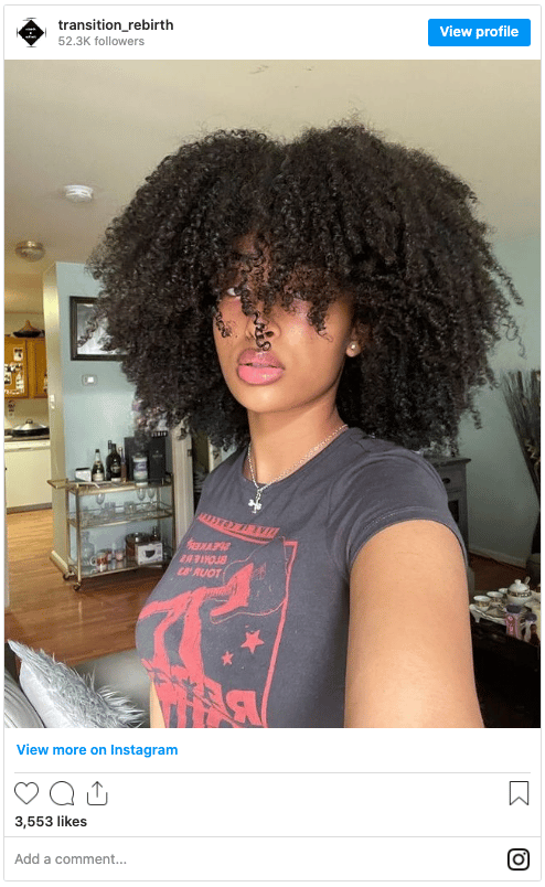 natural black hair afro instagram post