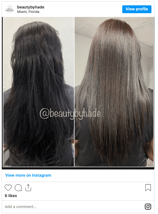 amino acid hair treatment instagram post