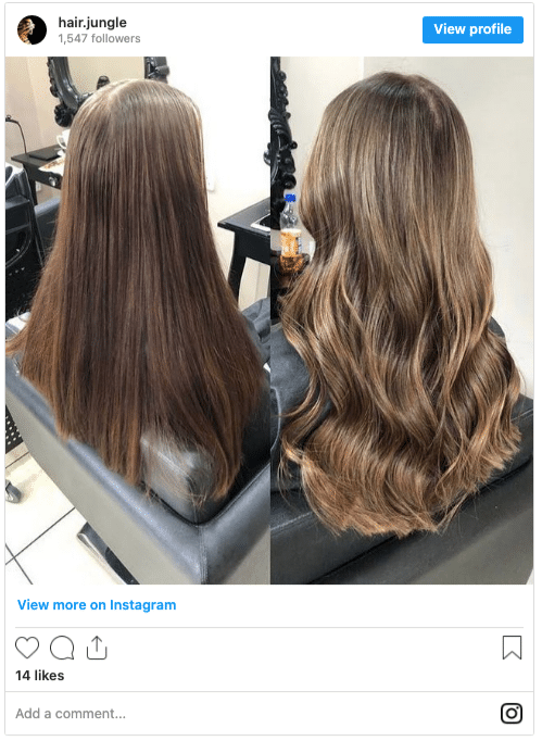 Box dye vs salon dye before and after - light brown hair instagram post