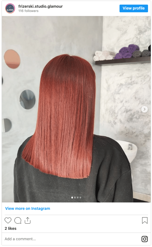 dark cherry red hair color instagram post