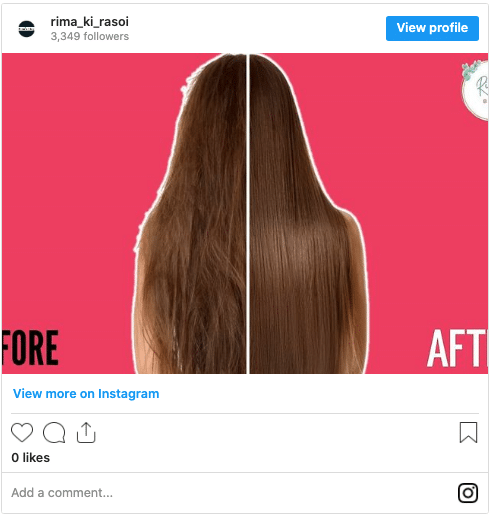 frizzy hair before and after long hair instagram post