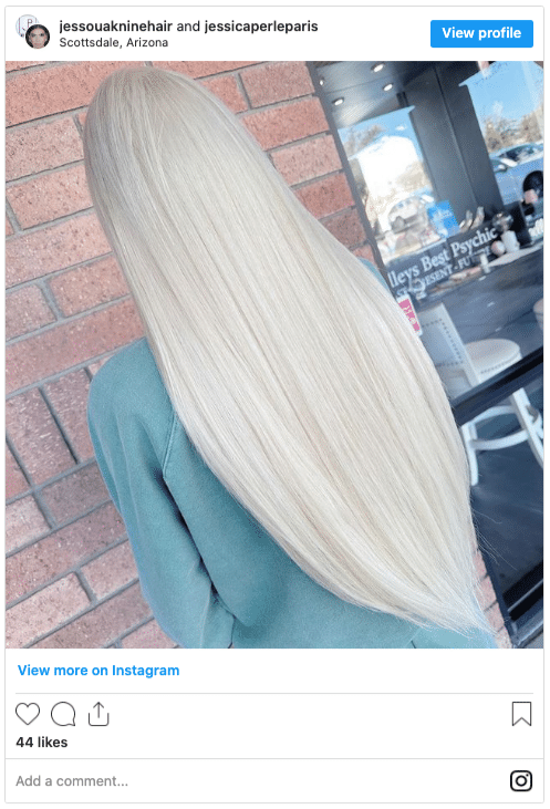instagram post white-blonde hair