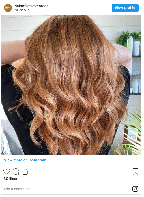 strawberry blonde balayage highlights instagram post