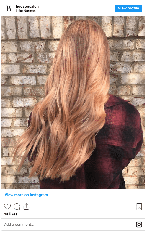 strawberry blonde hair dye peach hair instagram post