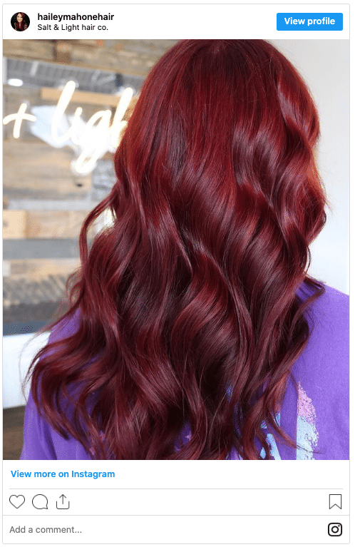 red ombre hair crimson waves instagram post