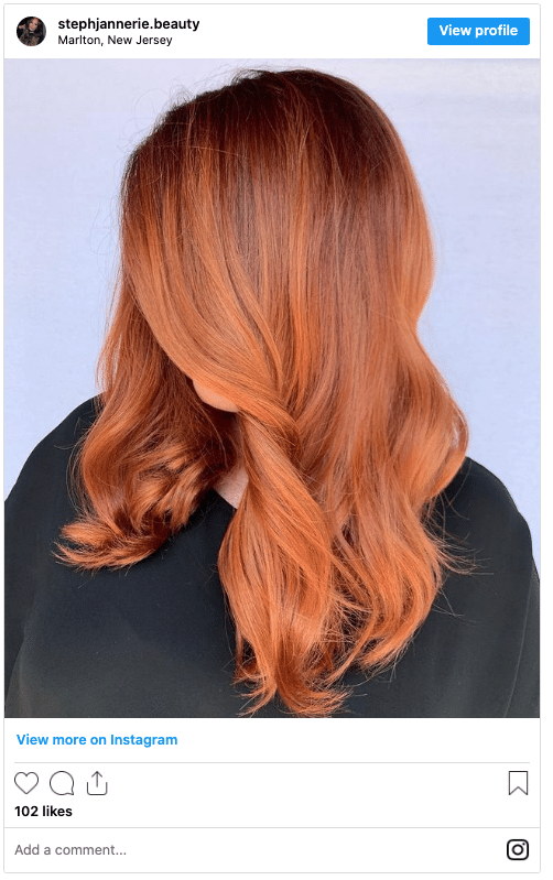 red copper ombre instagram post