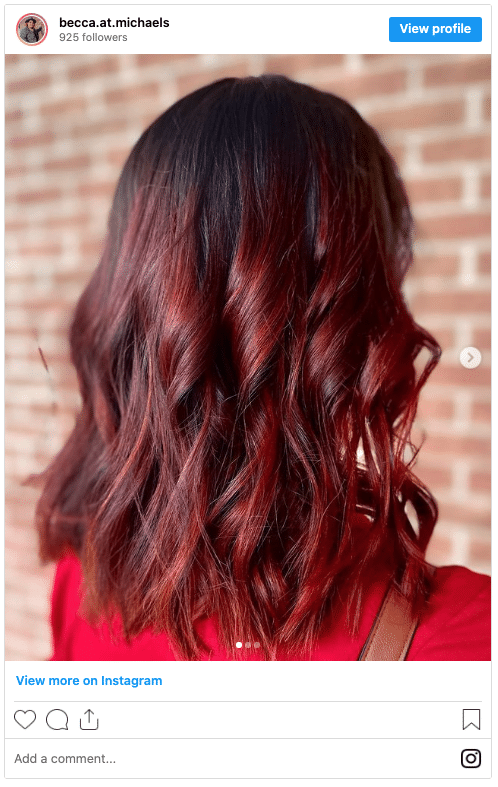 chocolate cherry red color melt instagram post