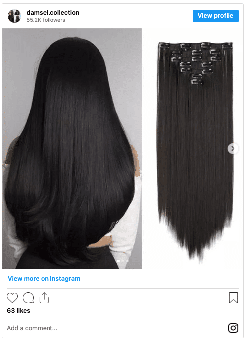 clip in hair extensions before and after instagram post