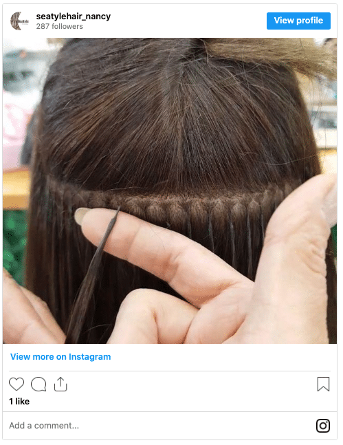 fusion bond hair extensions instagram post